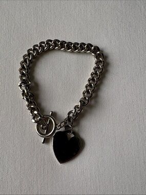 2/$7- Silver Heart Toggle Chain Bracelet